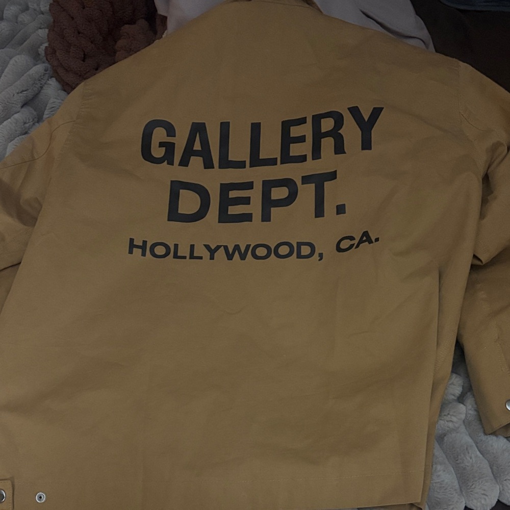 Gallery Dept Tan Coach Jacket with Bold Back Logo